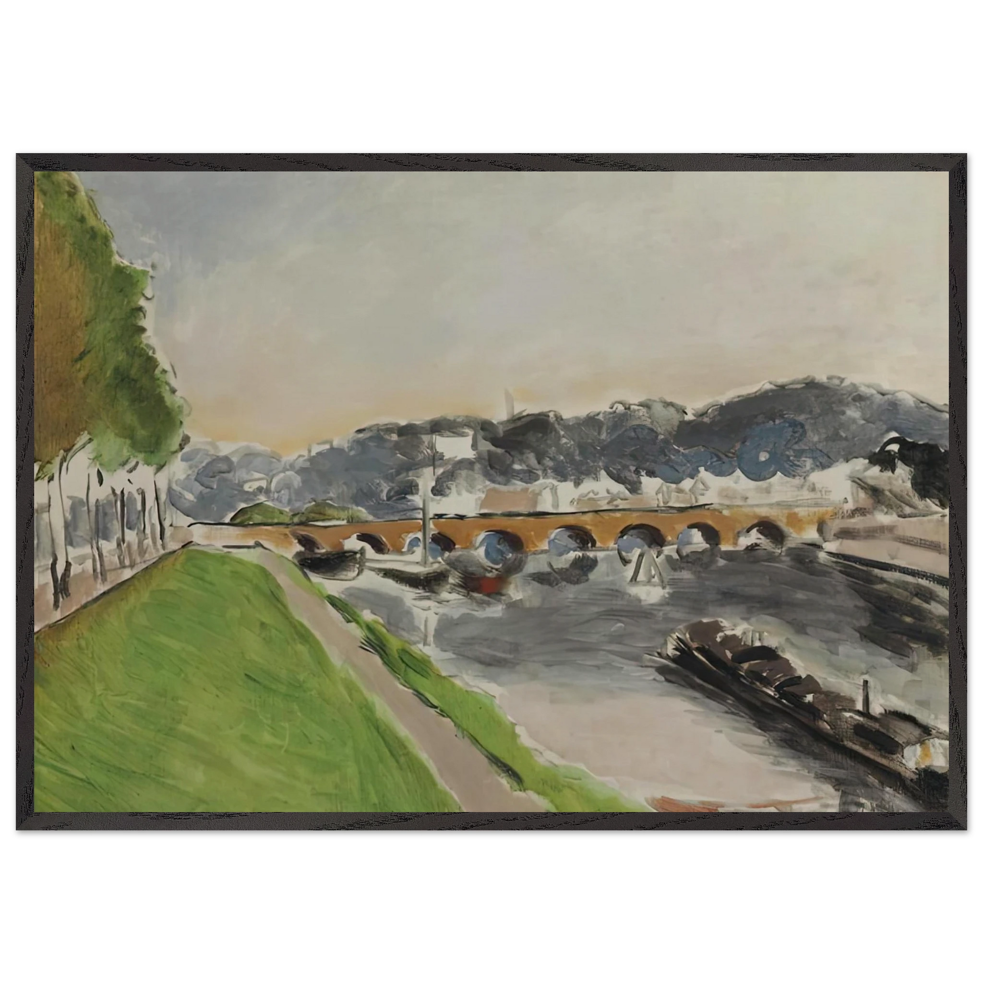 LE PONT DE SEVRES AU CHALAND 1917 - Henri Matisse Framed Art Print – Black Wooden Frame - Default Title - -Framed Art Print