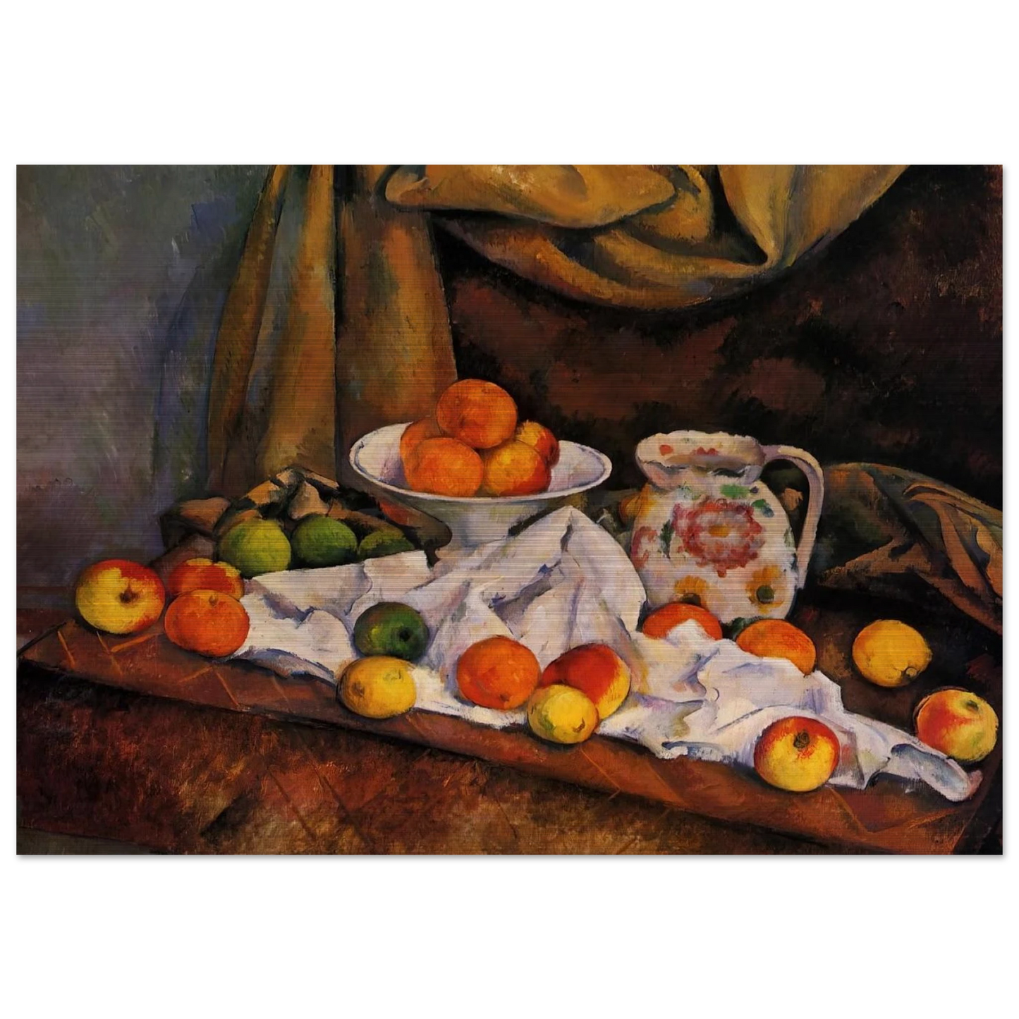 Fruit Bowl, Pitcher and Fruit - Paul Cézanne Brushed Aluminum Print - 70x100 cm / 28x40 inches | Paul Cézanne Aluminum Print | Paul Cézanne Prints