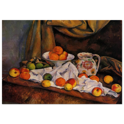 Fruit Bowl, Pitcher and Fruit - Paul Cézanne Brushed Aluminum Print - 70x100 cm / 28x40 inches | Paul Cézanne Aluminum Print | Paul Cézanne Prints