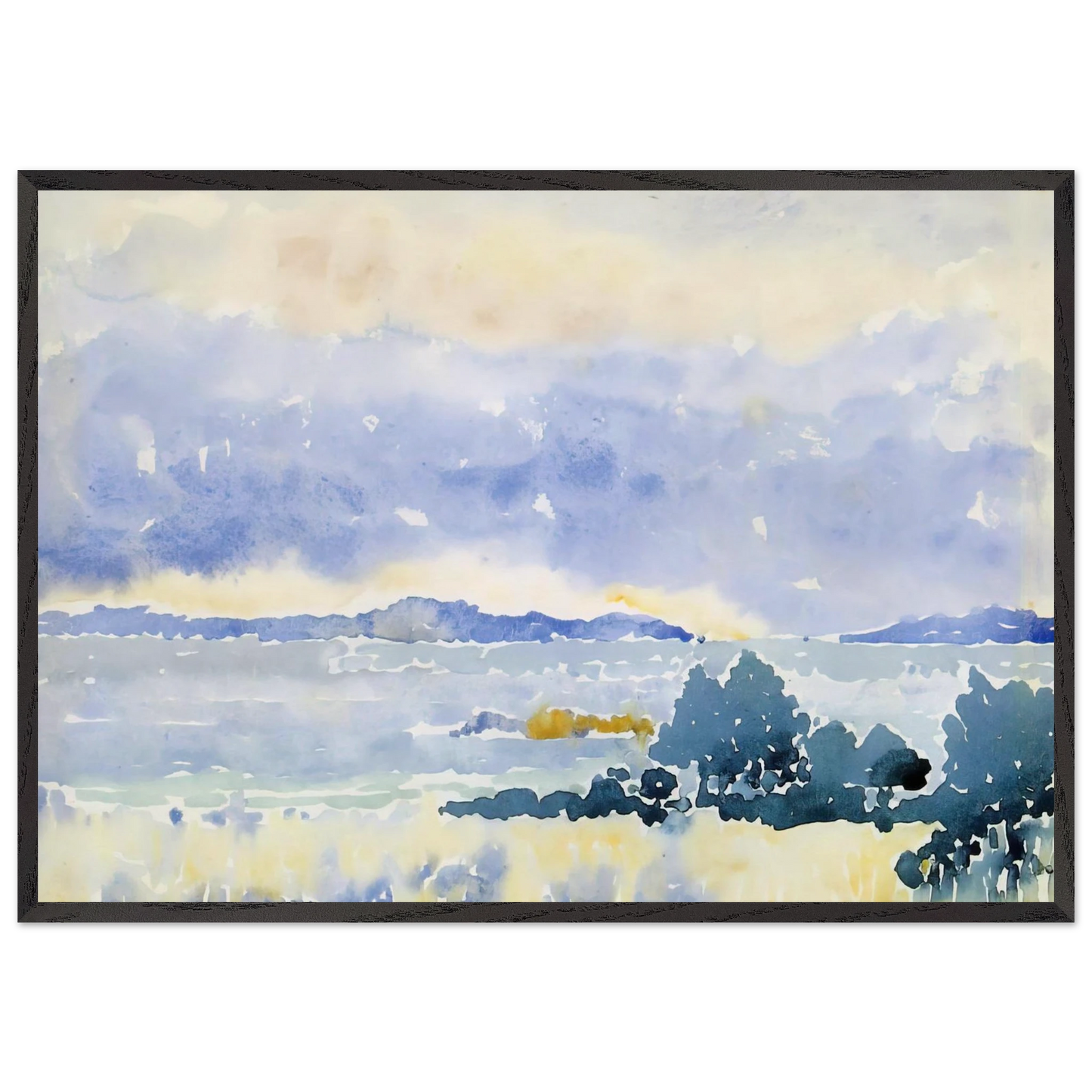 Land by the Sea - Henri-Edmond Cross Framed Art Print – Black Wooden Frame - Default Title - -Framed Art Print