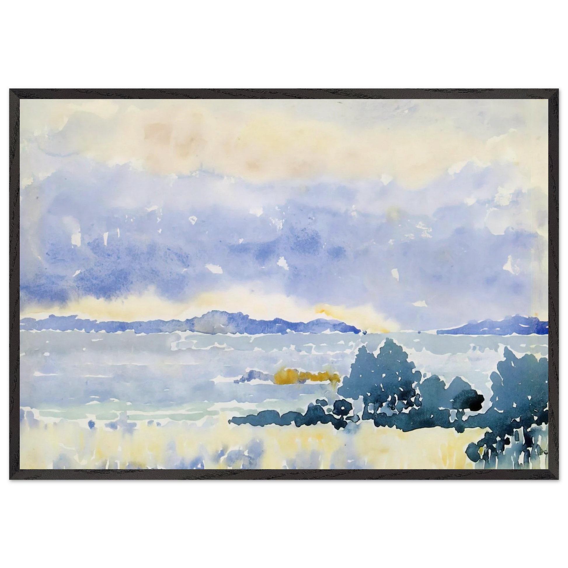 Land by the Sea - Henri-Edmond Cross Framed Art Print – Black Wooden Frame - Default Title - -Framed Art Print