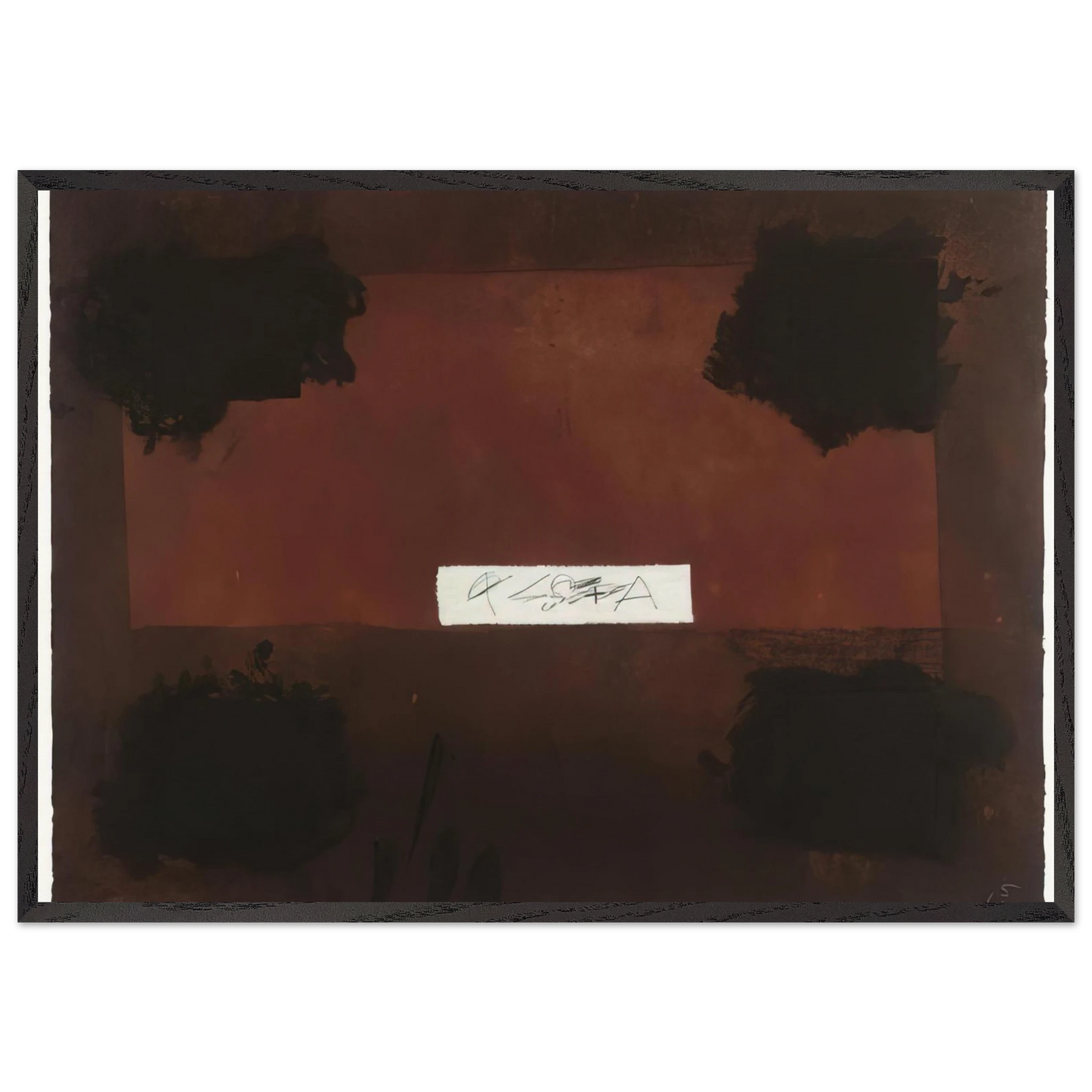 PASTED CLOTH 1976 - Antoni Tapies Framed Art Print – Black Wooden Frame - Default Title - -Framed Art Print