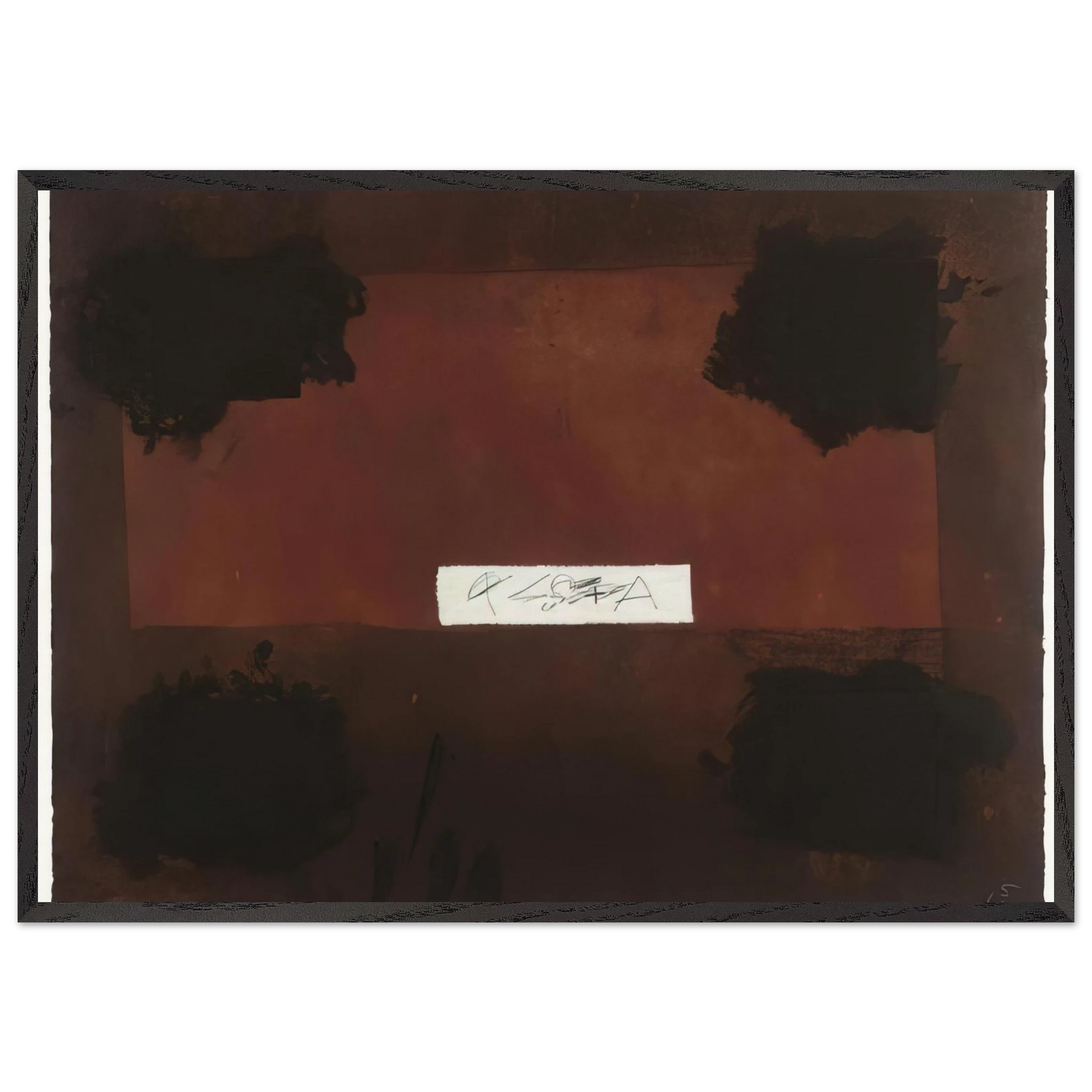 PASTED CLOTH 1976 - Antoni Tapies Framed Art Print – Black Wooden Frame - Default Title - -Framed Art Print