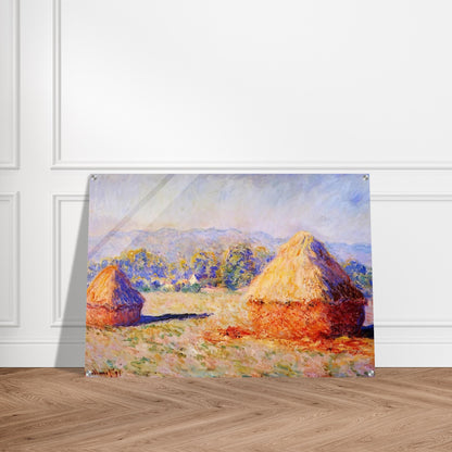 Grainstacks in the Sunlight, Morning Effect - claude monet Acrylic Print - 70x100 cm / 28x40″ inches
