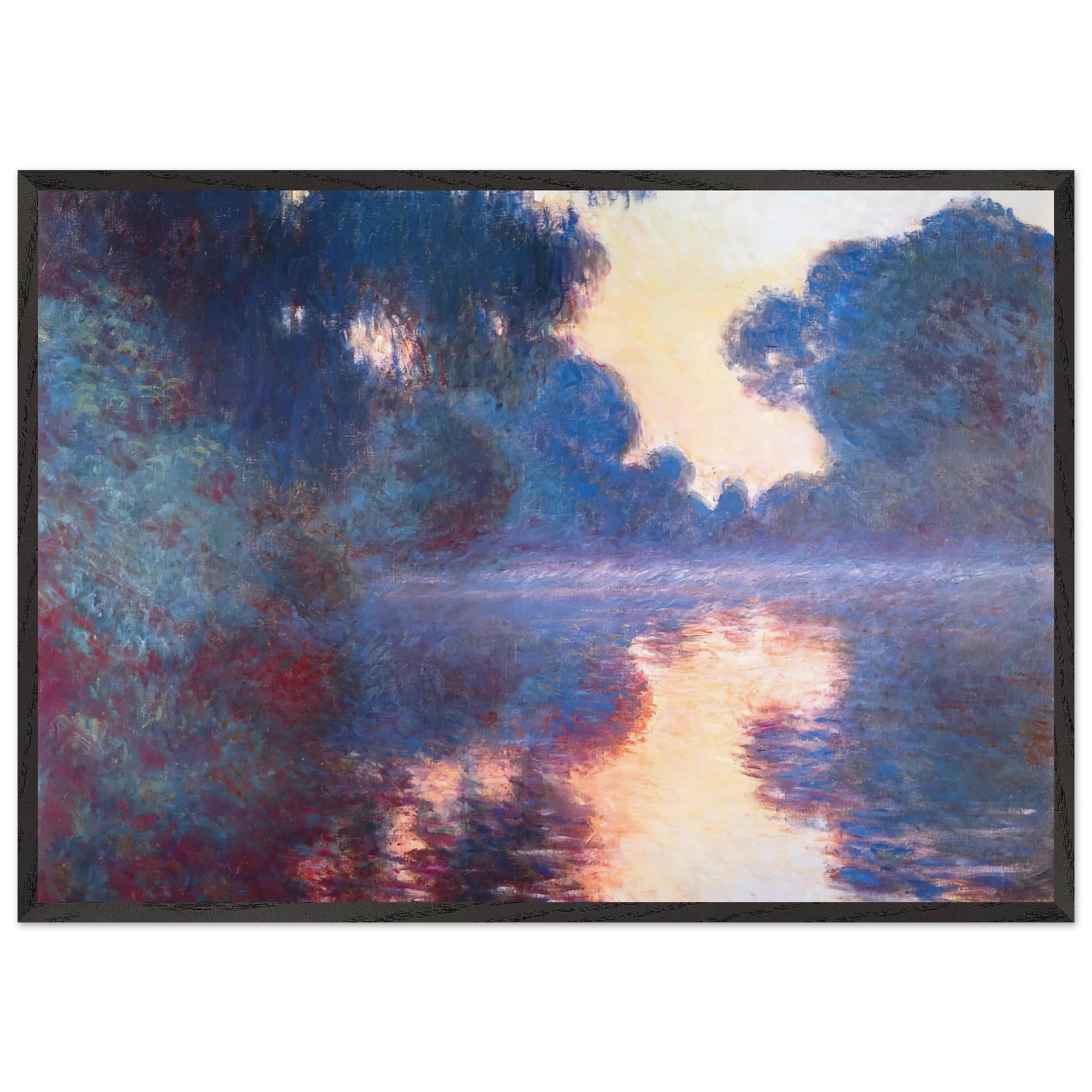 Misty Morning on the Seine in Bue - claude monet Framed Art Print – Black Wooden Frame - Default Title - -Framed Art Print