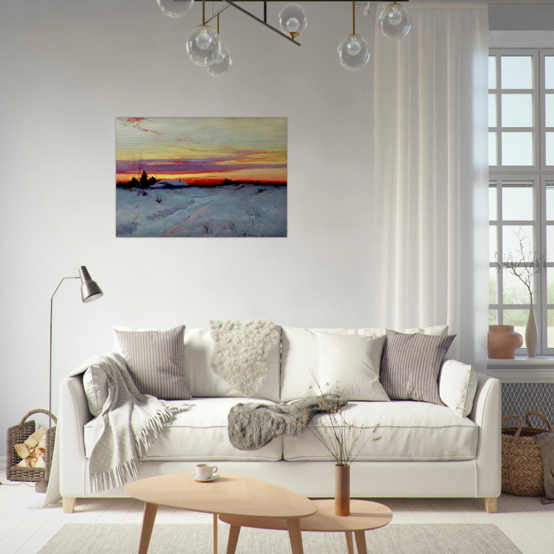 Alaska Sunset - Romanticism - Sydney Laurence Brushed Aluminum Print - 70x100 cm / 28x40 inches | Sydney Laurence Aluminum Print | Sydney Laurence Prints