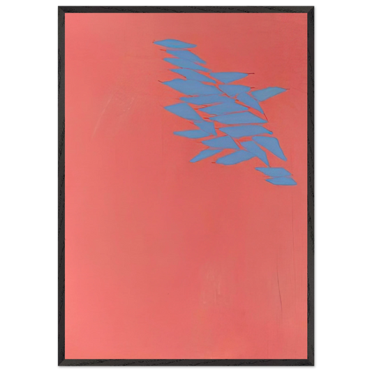 Untitled Blue Red - 1973 - Robert Goodnough Framed Art Print – Black Wooden Frame - Default Title - -Framed Art Print