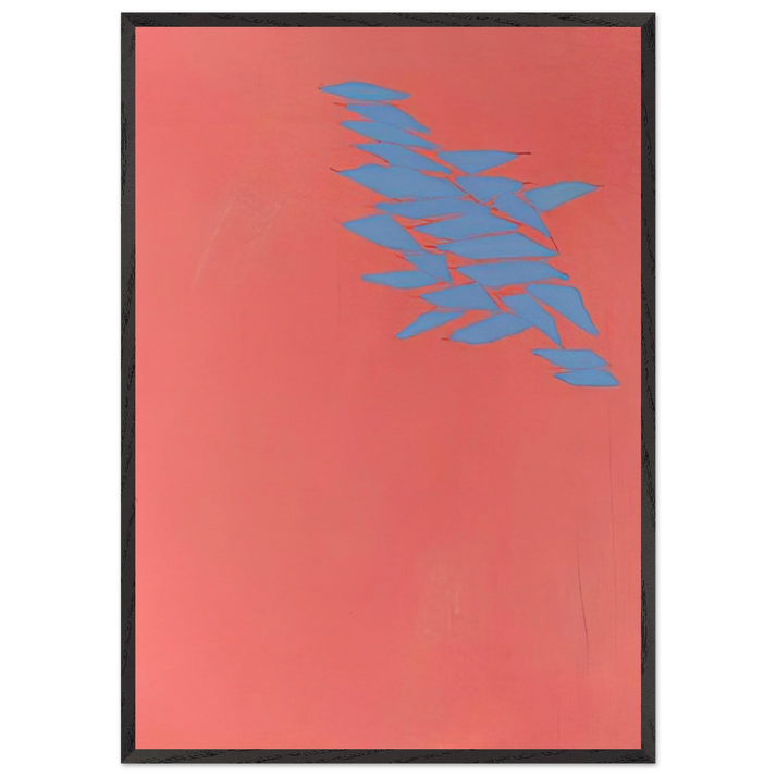Untitled Blue Red - 1973 - Robert Goodnough 70x100 cm / 28x40 inches Framed Art Print – Black Wooden Frame