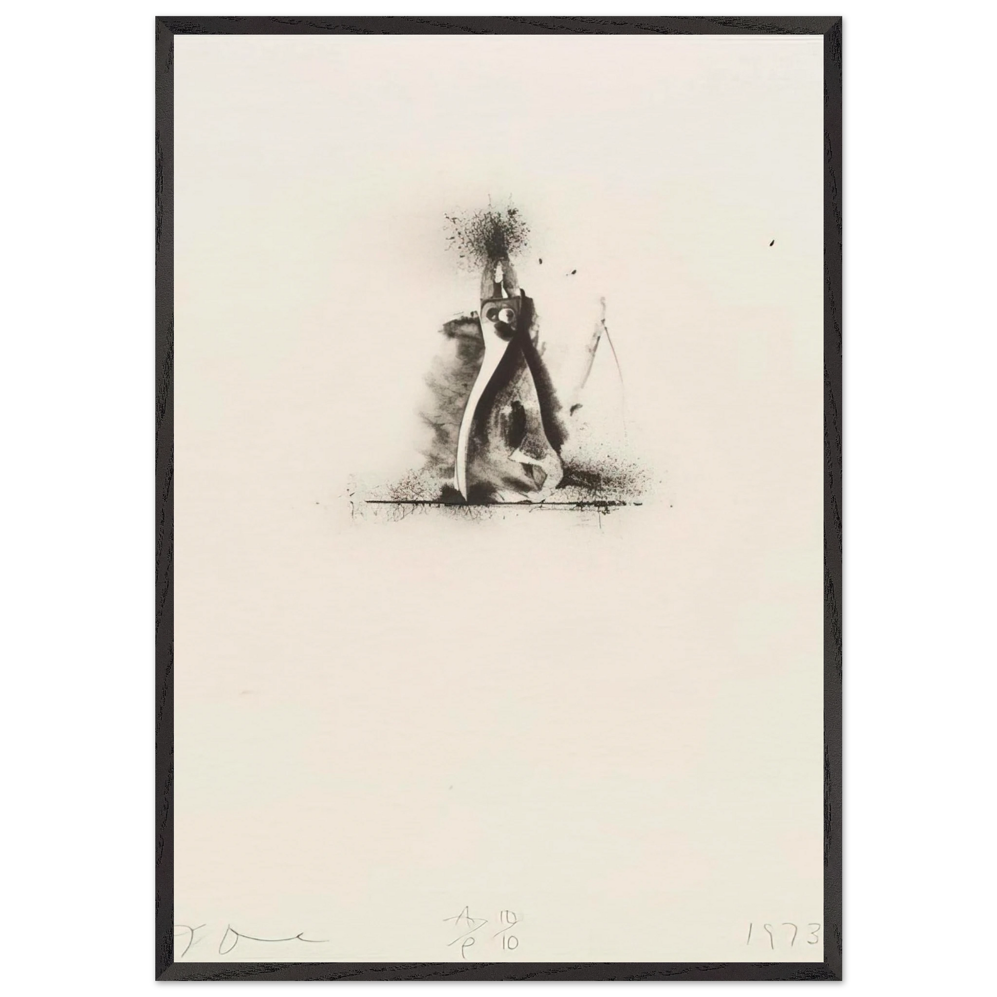 UNTITLED FROM TEN WINTER TOOLS 1973 1 - Jim Dine Framed Art Print – Black Wooden Frame - Default Title - -Framed Art Print