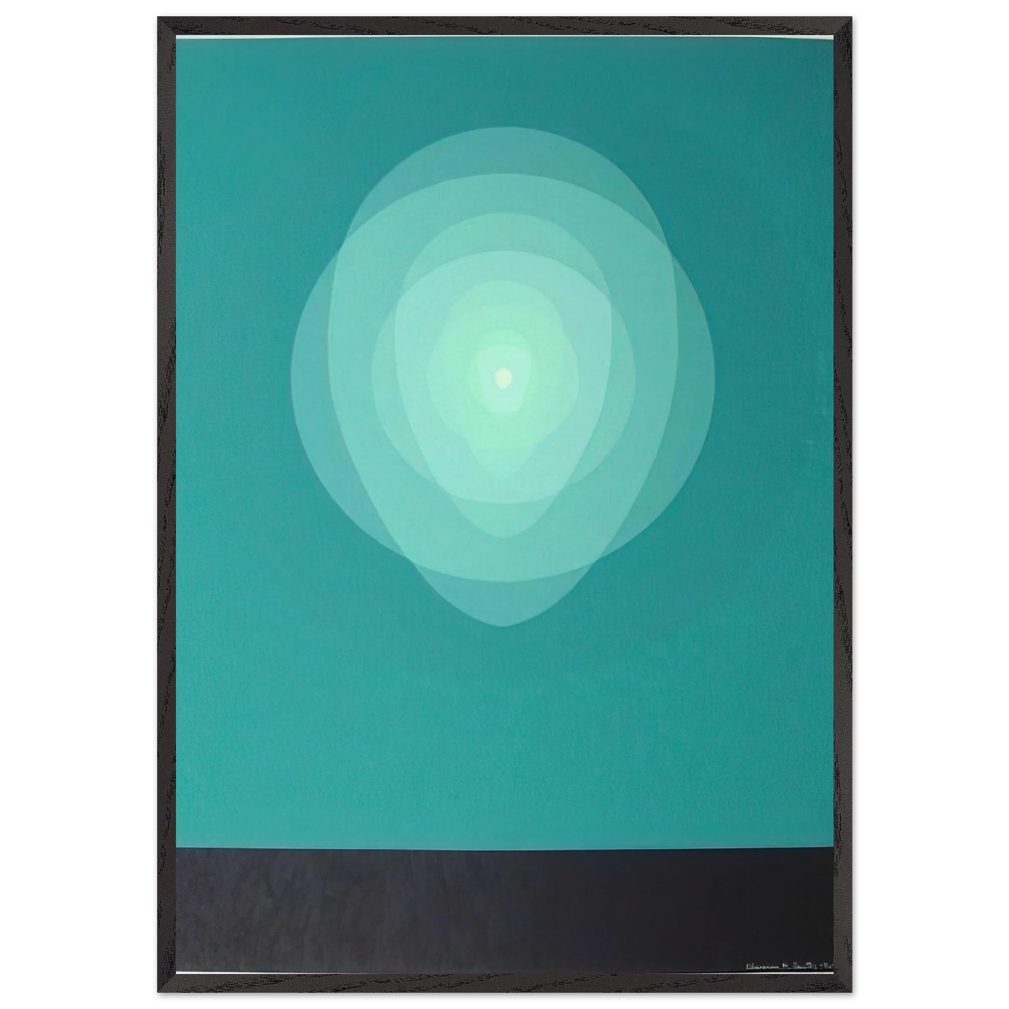 Teal Mandala - 1969 - Clarence Holbrook Carter Framed Art Print – Black Wooden Frame - Default Title - -Framed Art Print