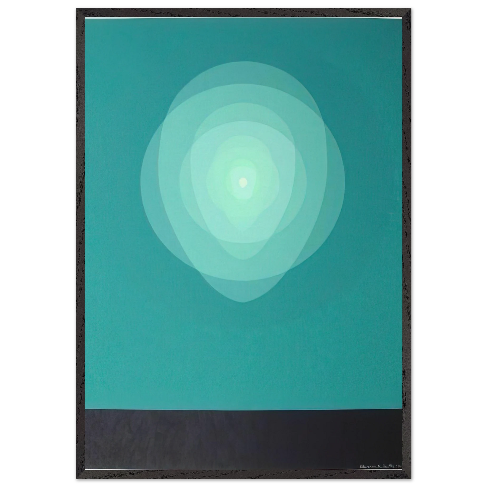 Teal Mandala - 1969 - Clarence Holbrook Carter Framed Art Print – Black Wooden Frame - Default Title - -Framed Art Print