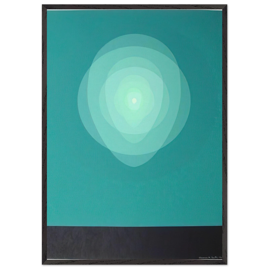 Teal Mandala - 1969 - Clarence Holbrook Carter Framed Art Print – Black Wooden Frame - Default Title - -Framed Art Print