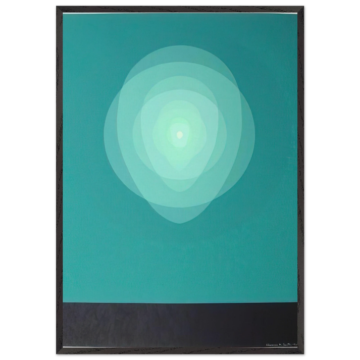 Teal Mandala - 1969 - Clarence Holbrook Carter 70x100 cm / 28x40 inches Framed Art Print – Black Wooden Frame