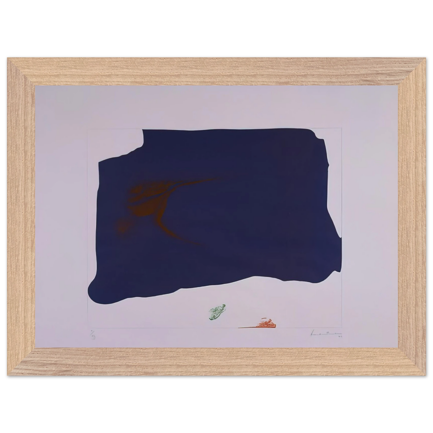 Helen Frankenthaler - Variation II on Mauve Corner - 1969 Wall art - A2 (42 x 59.4  cm) - Premium Wooden Framed Poster With Fine Art Paper - Black frame