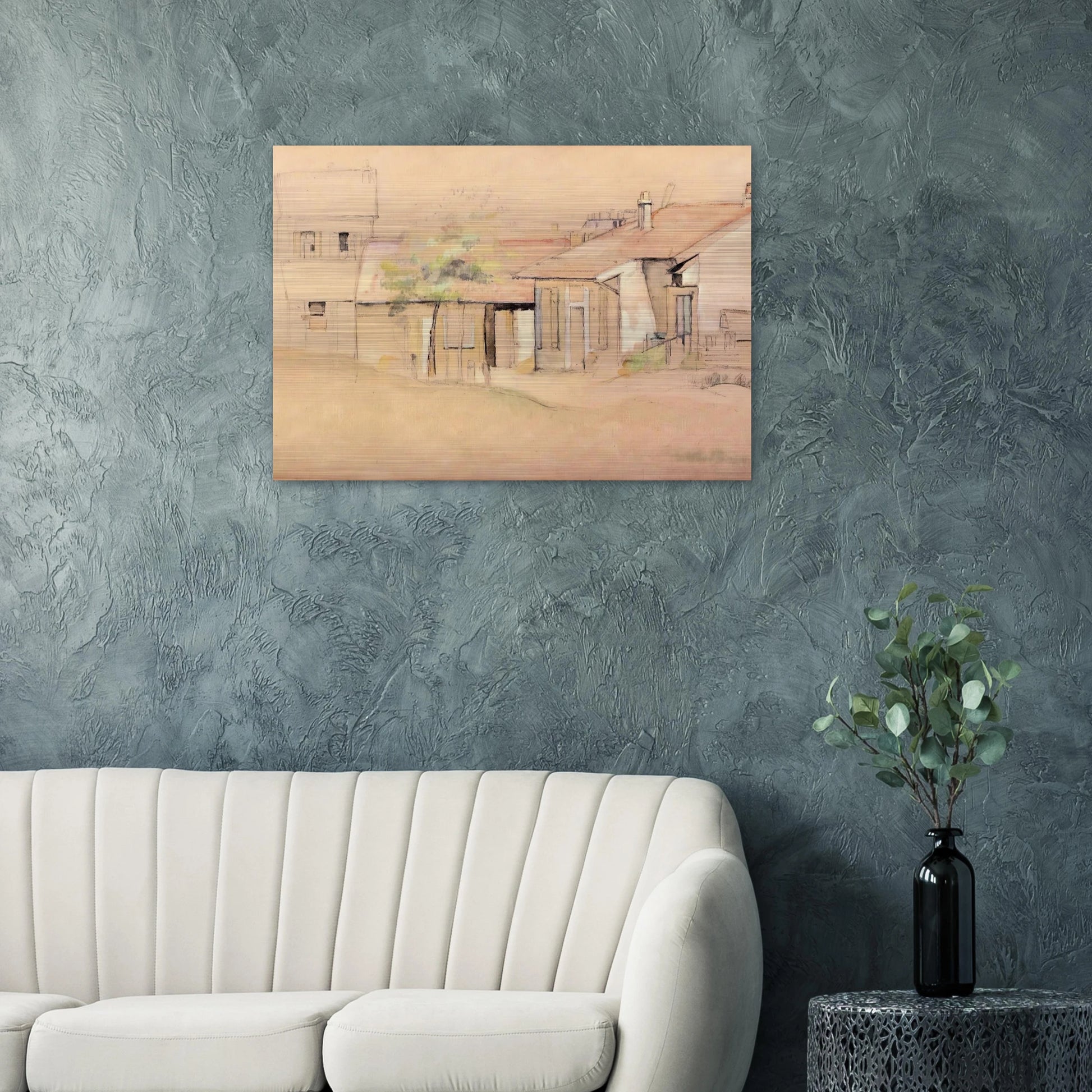 Cottages - Paul Cézanne Brushed Aluminum Print - 70x100 cm / 28x40 inches | Paul Cézanne Aluminum Print | Paul Cézanne Prints