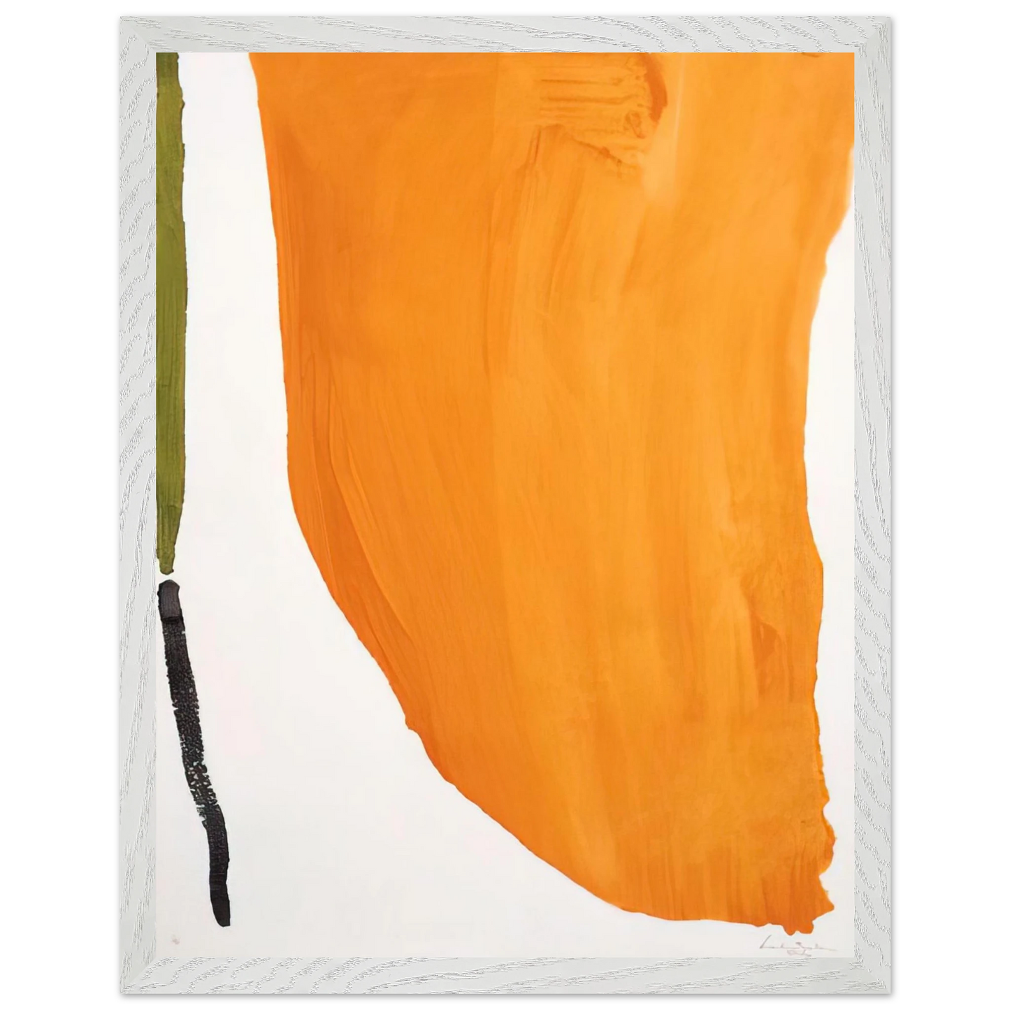 Helen Frankenthaler - Orange Downpour - 1970 Wall art - 50x70 cm / 20x28 inches - Premium Wooden Framed Poster With Fine Art Paper - Black frame