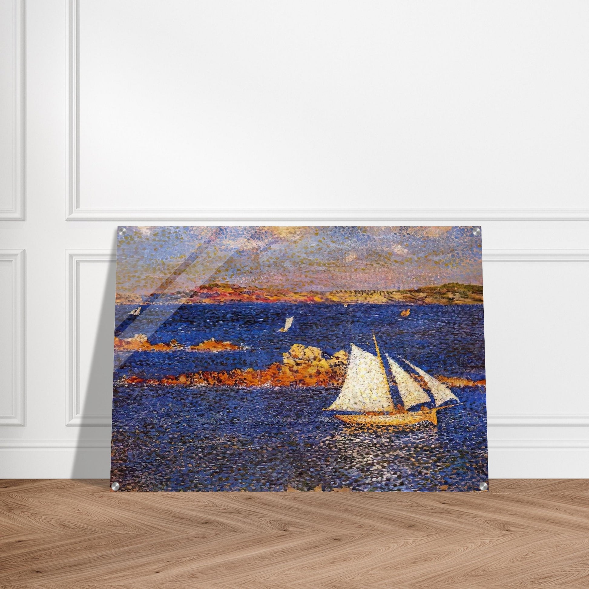 NEAR THE ROCKS OF PER KIRIDEC 1889 - Theo van Rysselberghe Acrylic Print - 70x100 cm / 28x40″ inches | Theo van Rysselberghe Wall Art | Theo van Rysselberghe Prints