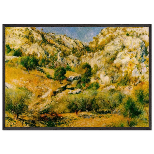 Rocky Craggs at lEstaque - Pierre-Auguste Renoir 70x100 cm / 28x40 inches Framed Art Print – Black Wooden Frame