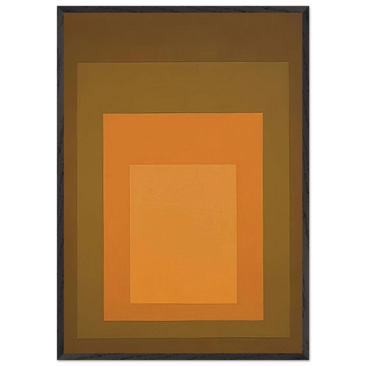 HOMAGE TO THE SQUARE AUTUMN CLIMAX 1963 - Josef Albers 70x100 cm / 28x40 inches Framed Art Print – Black Wooden Frame