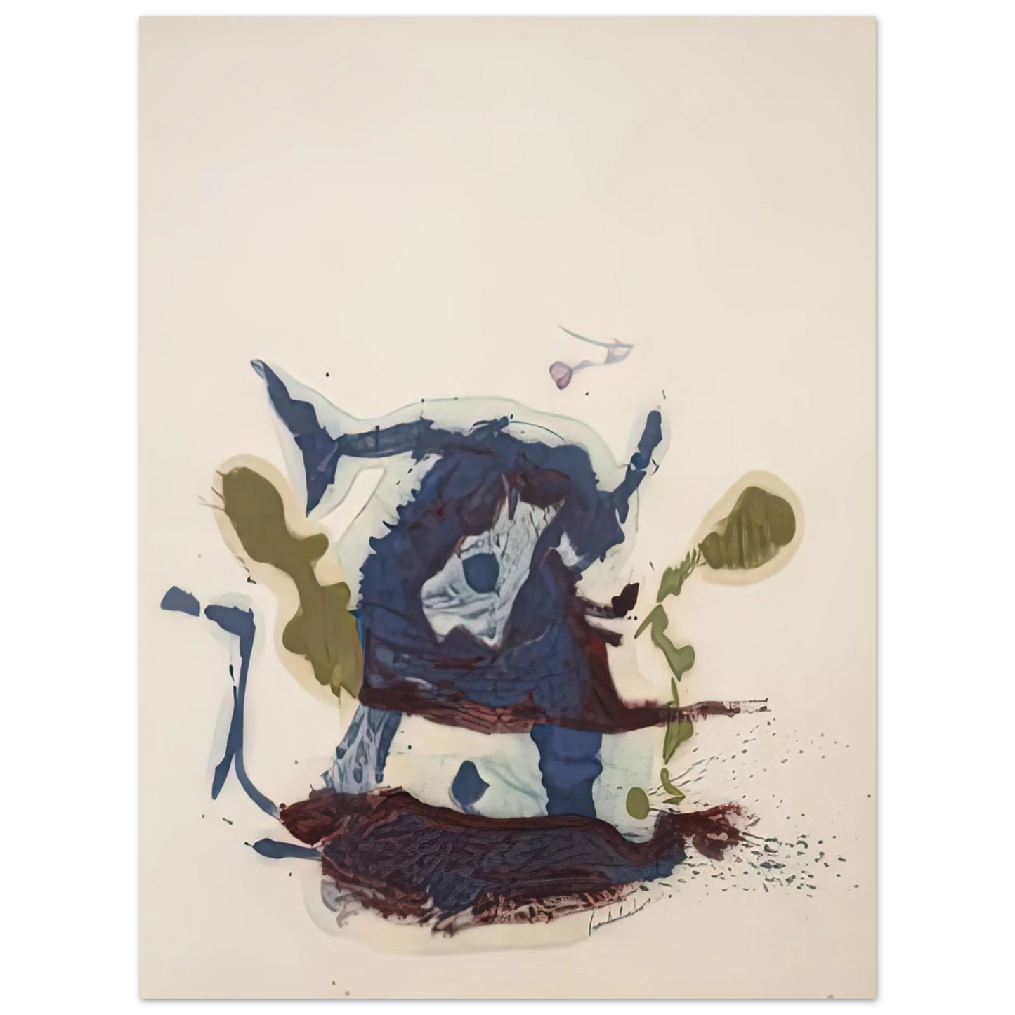 Helen Frankenthaler - Vessel, 1961- Wall Art - 21x29.7 cm / 8x12" - Premium Wooden Framed Poster With Fine Art Paper - White frame