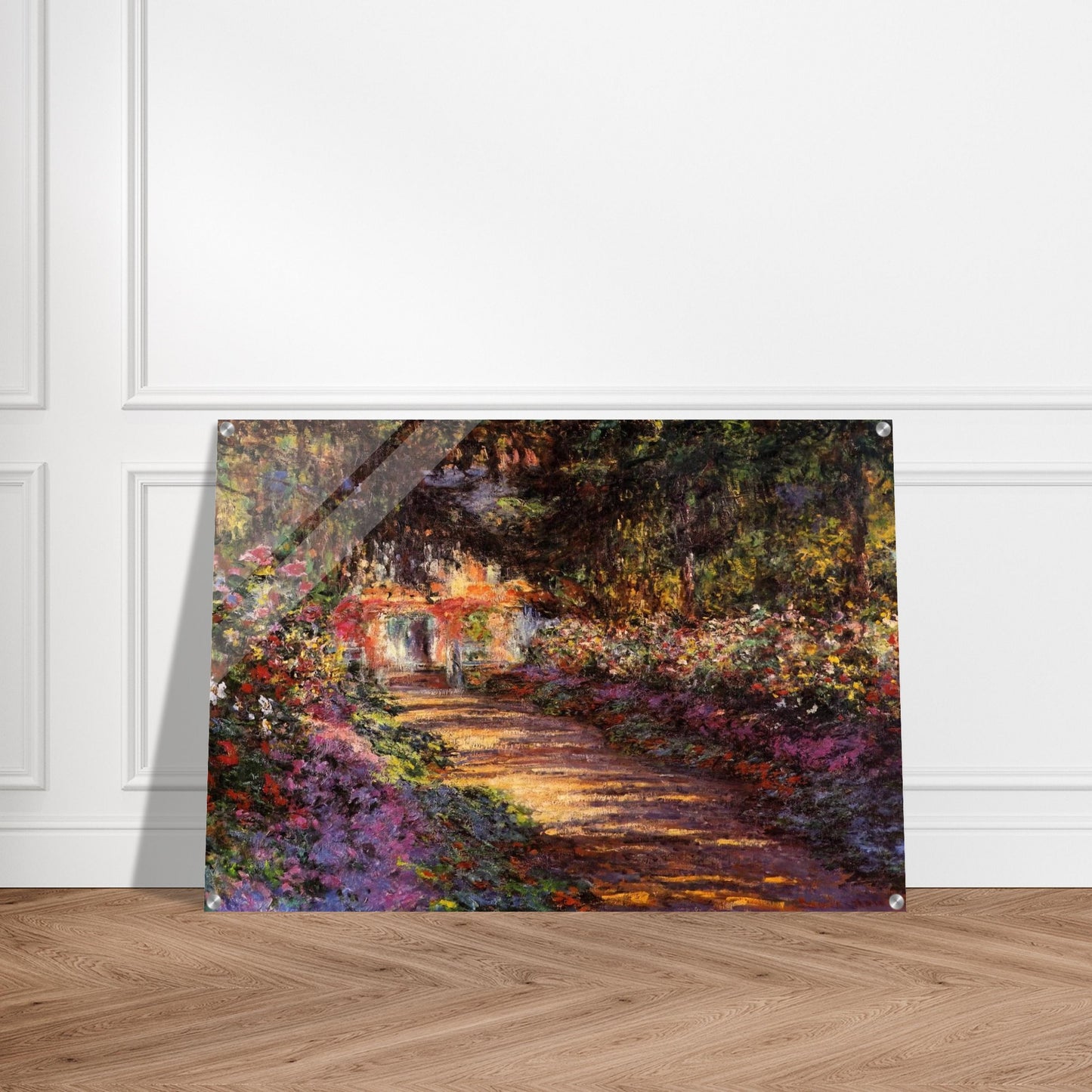Pathway in Monet's Garden at Giverny - claude monet Acrylic Print - 70x100 cm / 28x40″ inches