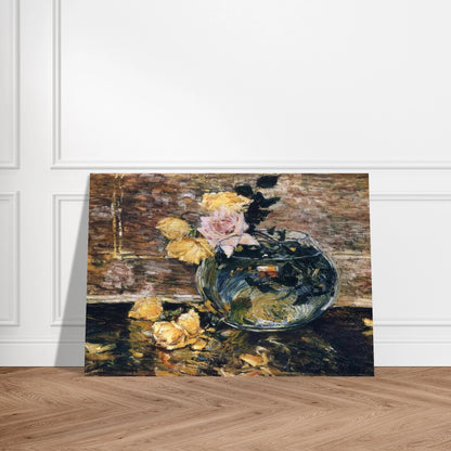 Roses in a Vase - Childe Hassam Brushed Aluminum Print - 70x100 cm / 28x40 inches | Childe Hassam Aluminum Print | Childe Hassam Prints