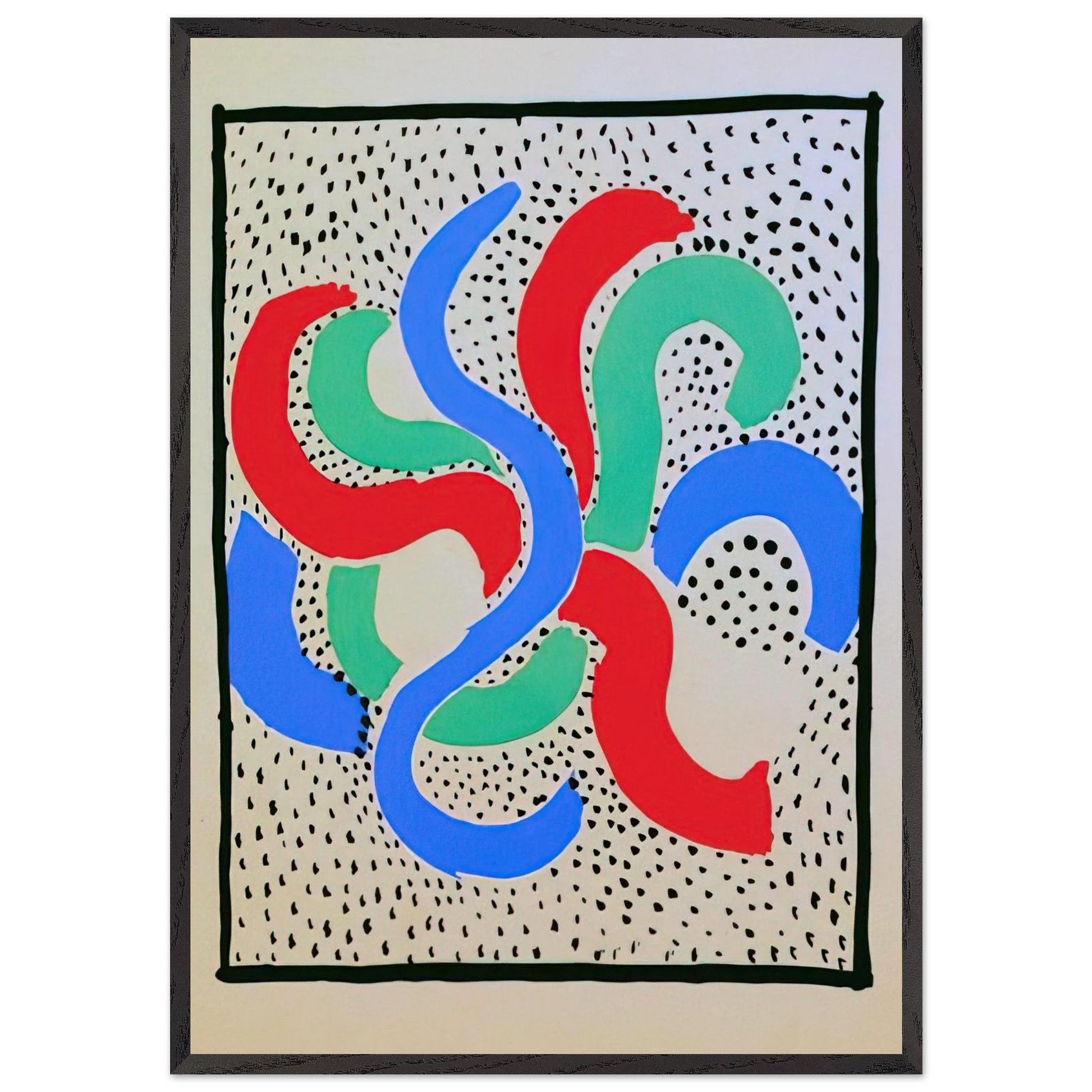 COMPOSITION 28 - Sonia Delaunay Framed Art Print – Black Wooden Frame - Default Title - -Framed Art Print