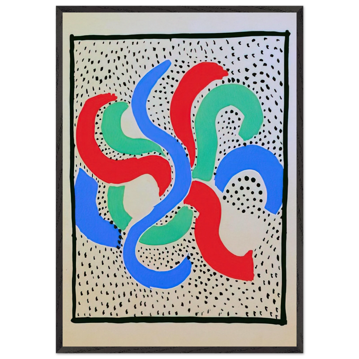 COMPOSITION 28 - Sonia Delaunay 70x100 cm / 28x40 inches Framed Art Print – Black Wooden Frame