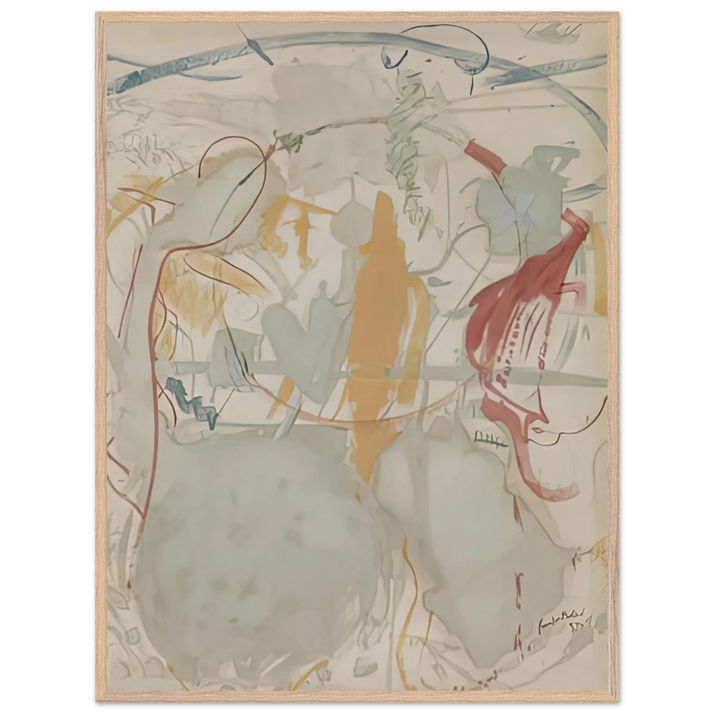 Helen Frankenthaler - Seven Types of Ambiguity, 1957- Wall Art - 60x80 cm / 24x32 inches - Premium Wooden Framed Poster With Fine Art Paper - Black frame