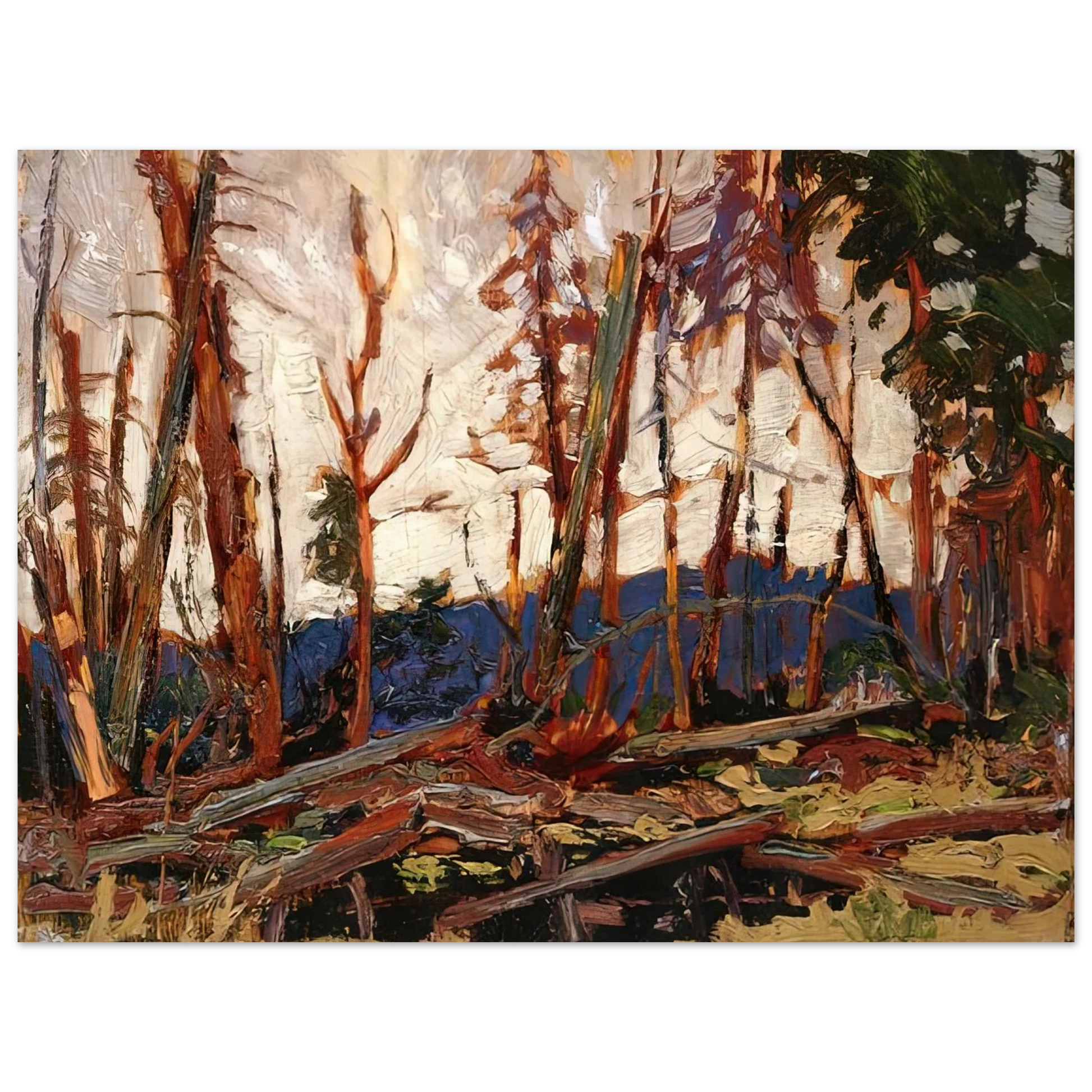 Tom Thomson - BURNT COUNTRY EVENING SKETCH FOR BURNT LAND 1914 Fine Art Poster - Default Title