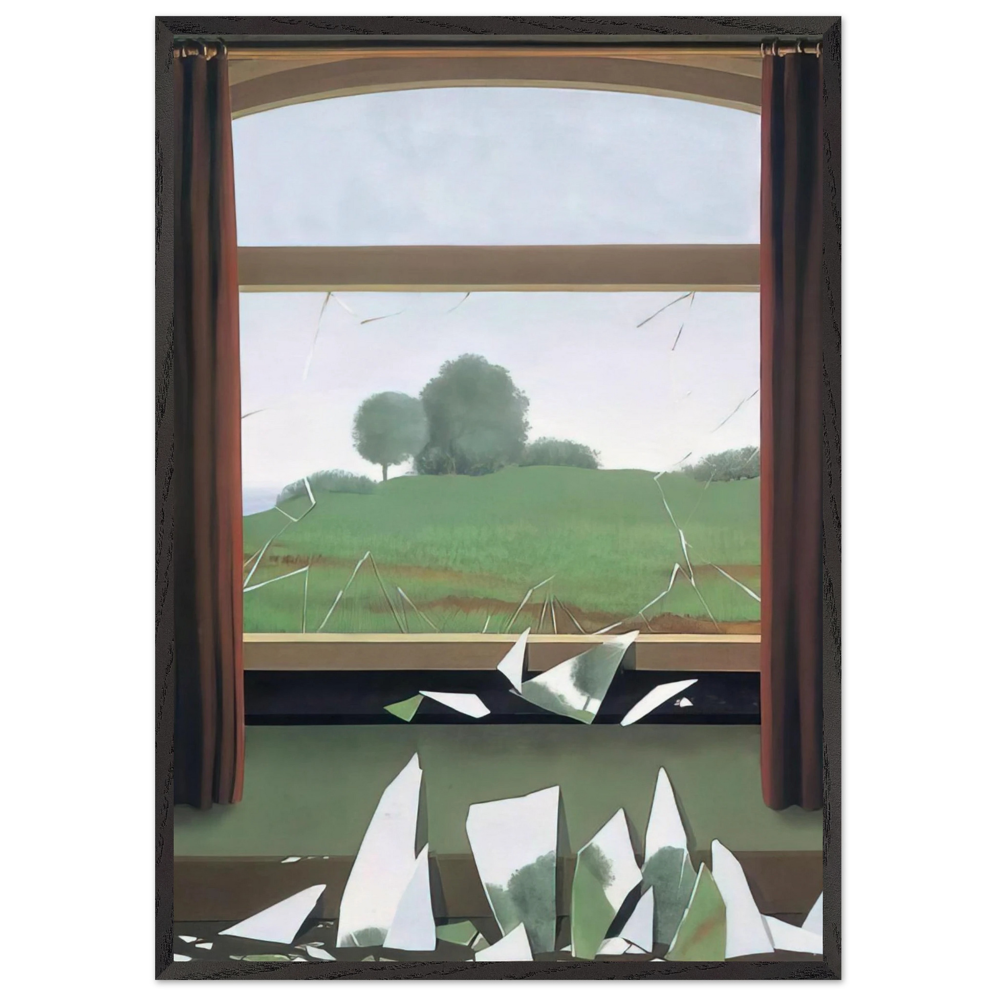 THE KEY TO THE FIELDS 1936 - Rene Magritte Framed Art Print – Black Wooden Frame - Default Title - -Framed Art Print