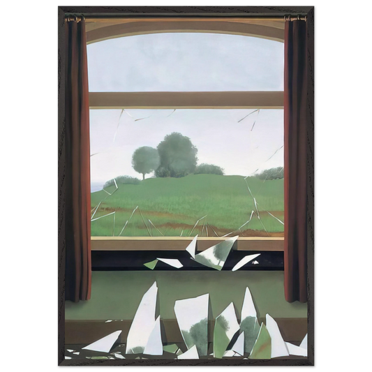 THE KEY TO THE FIELDS 1936 - Rene Magritte 70x100 cm / 28x40 inches Framed Art Print – Black Wooden Frame