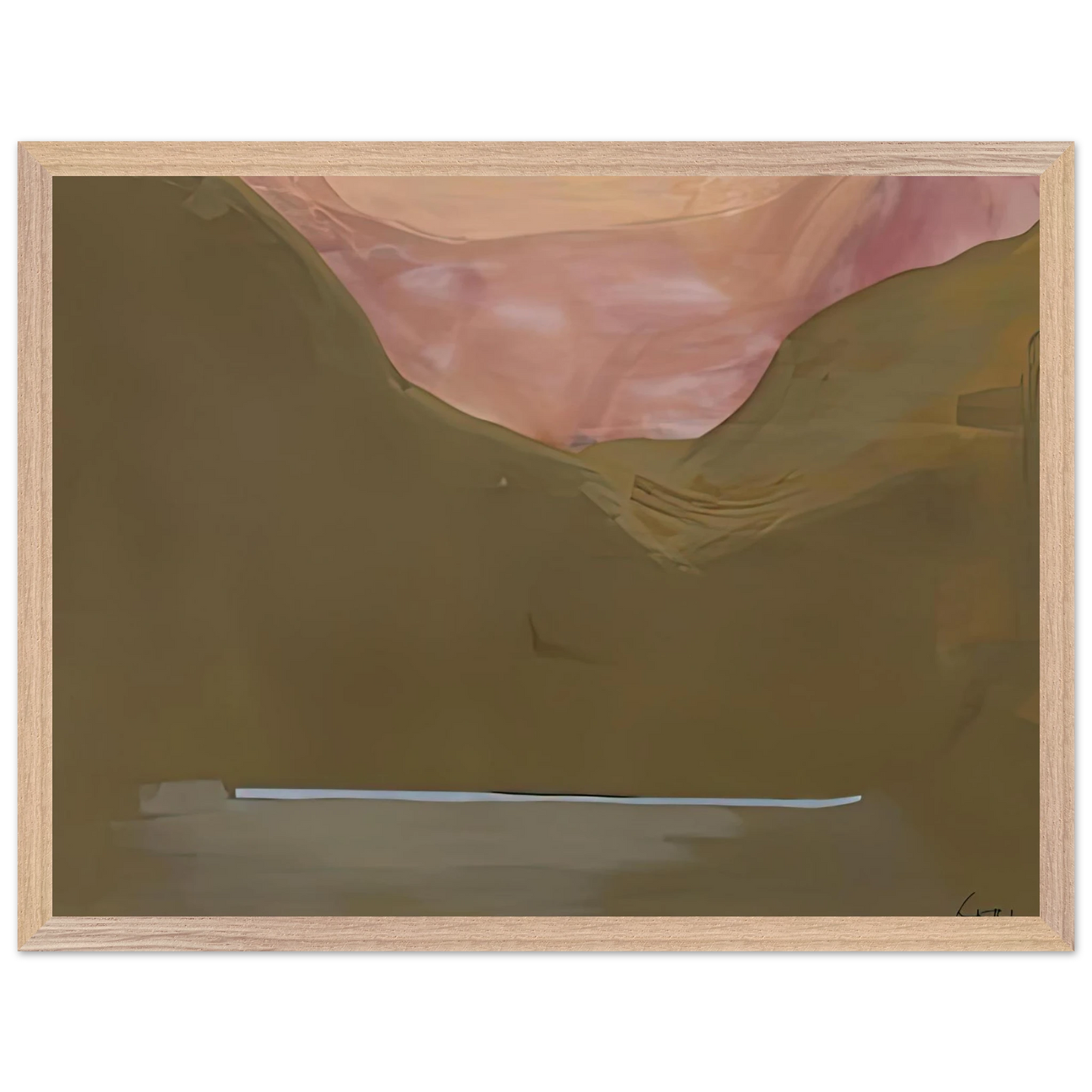Helen Frankenthaler - Burnt Norton, 1972- Wall Art - 21x29.7 cm / 8x12" - Premium Wooden Framed Poster With Fine Art Paper - Wood frame