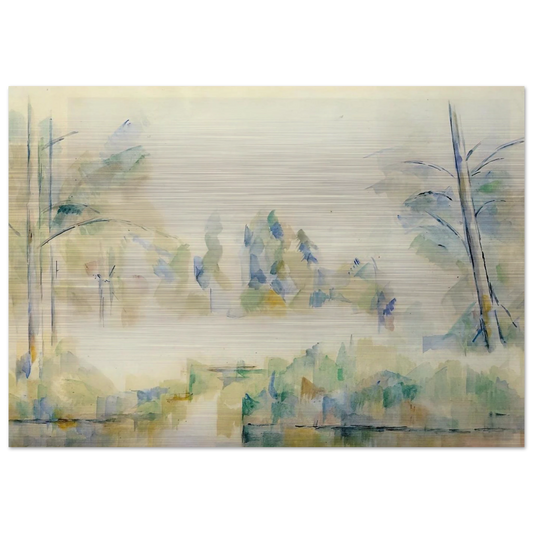 Trees by the Water - Paul Cézanne Brushed Aluminum Print - 70x100 cm / 28x40 inches | Paul Cézanne Aluminum Print | Paul Cézanne Prints