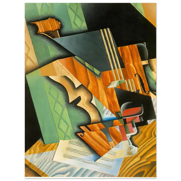 Juan Gris - VIOLIN AND GLASS 1915  75x100 cm / 30x40inches Fine Art Poster