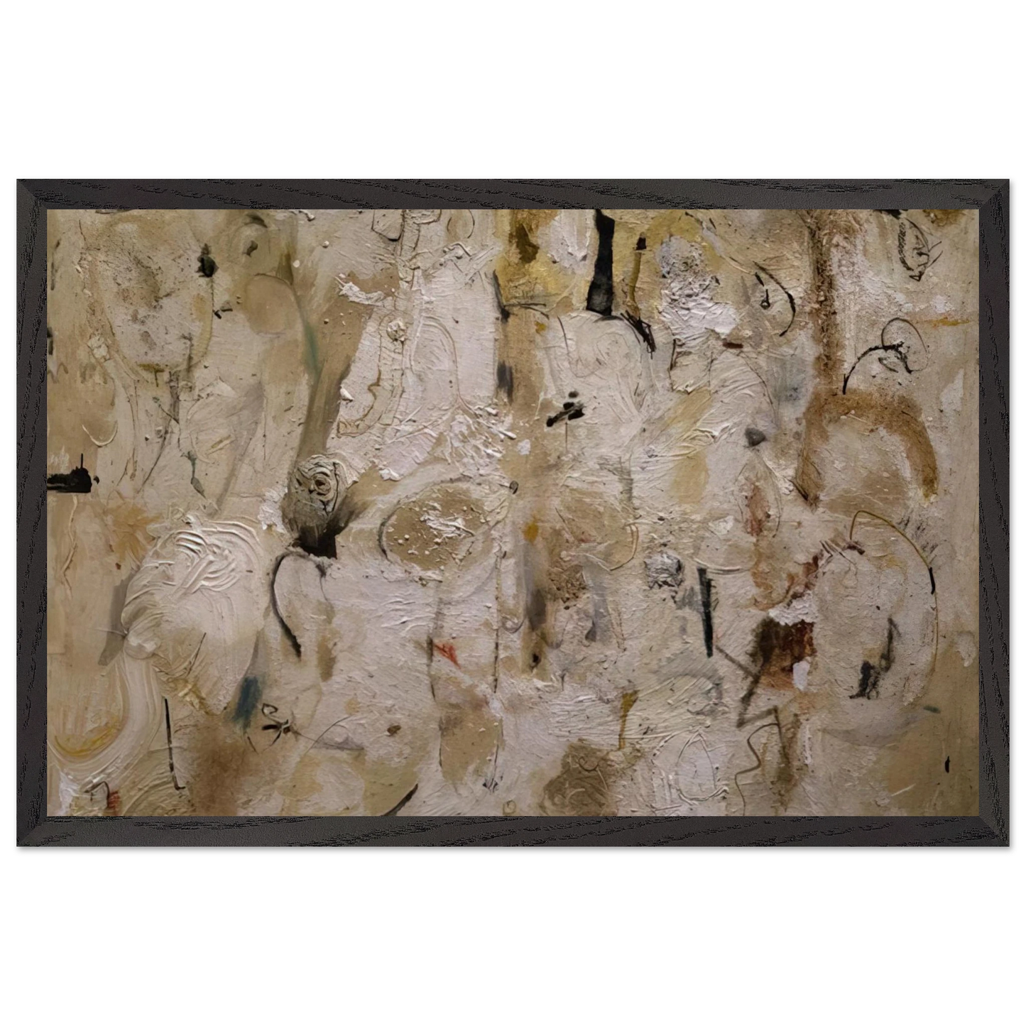 Helen Frankenthaler - Painted on 21st Street - 1951 Wall art - 28x43  cm / XL (11x17 inches) - Premium Wooden Framed Poster With Fine Art Paper - White frame