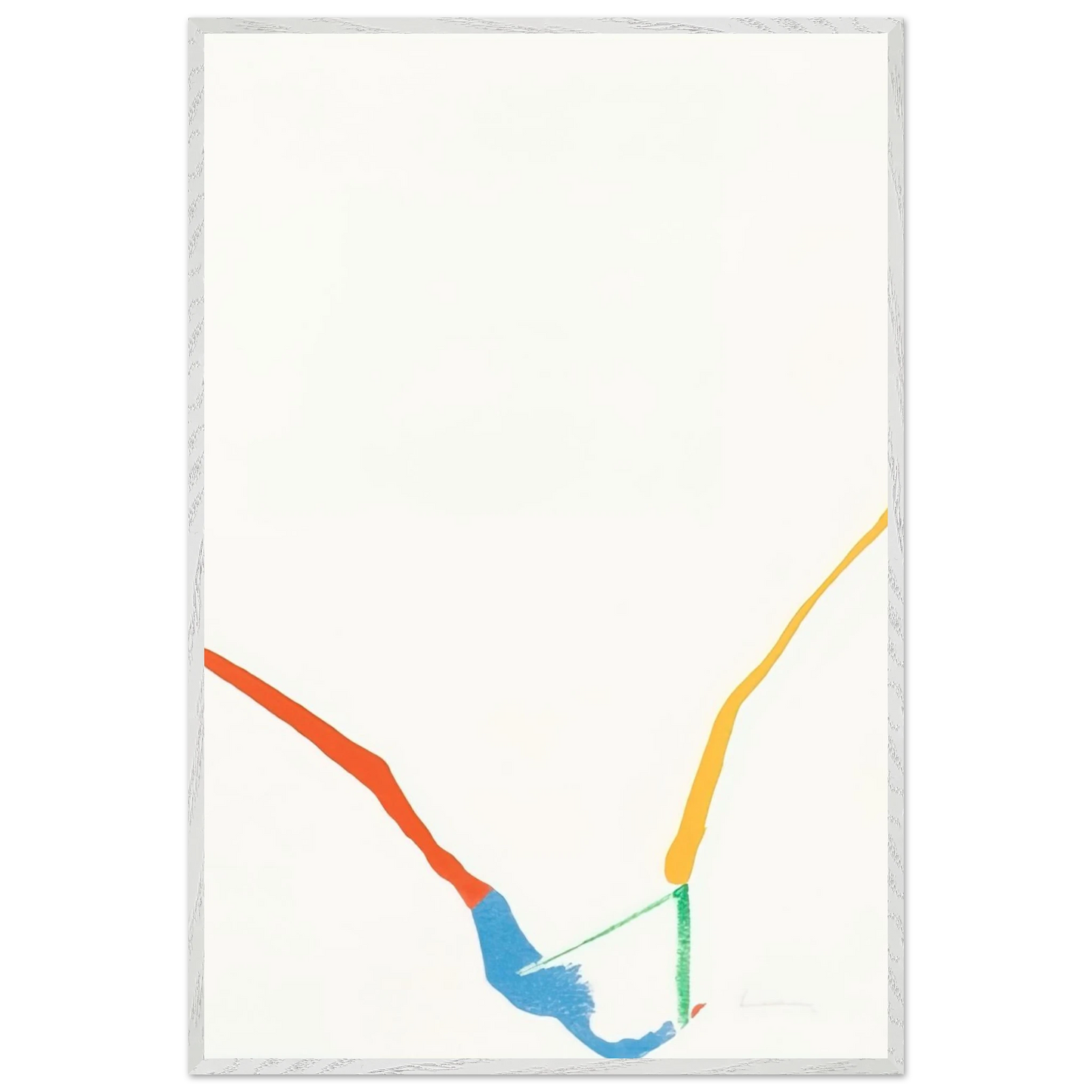 Helen Frankenthaler - What Red Lines Can Do - 1970 Wall art - 40x40 cm / 16x16 inches - Premium Wooden Framed Poster With Fine Art Paper - White frame