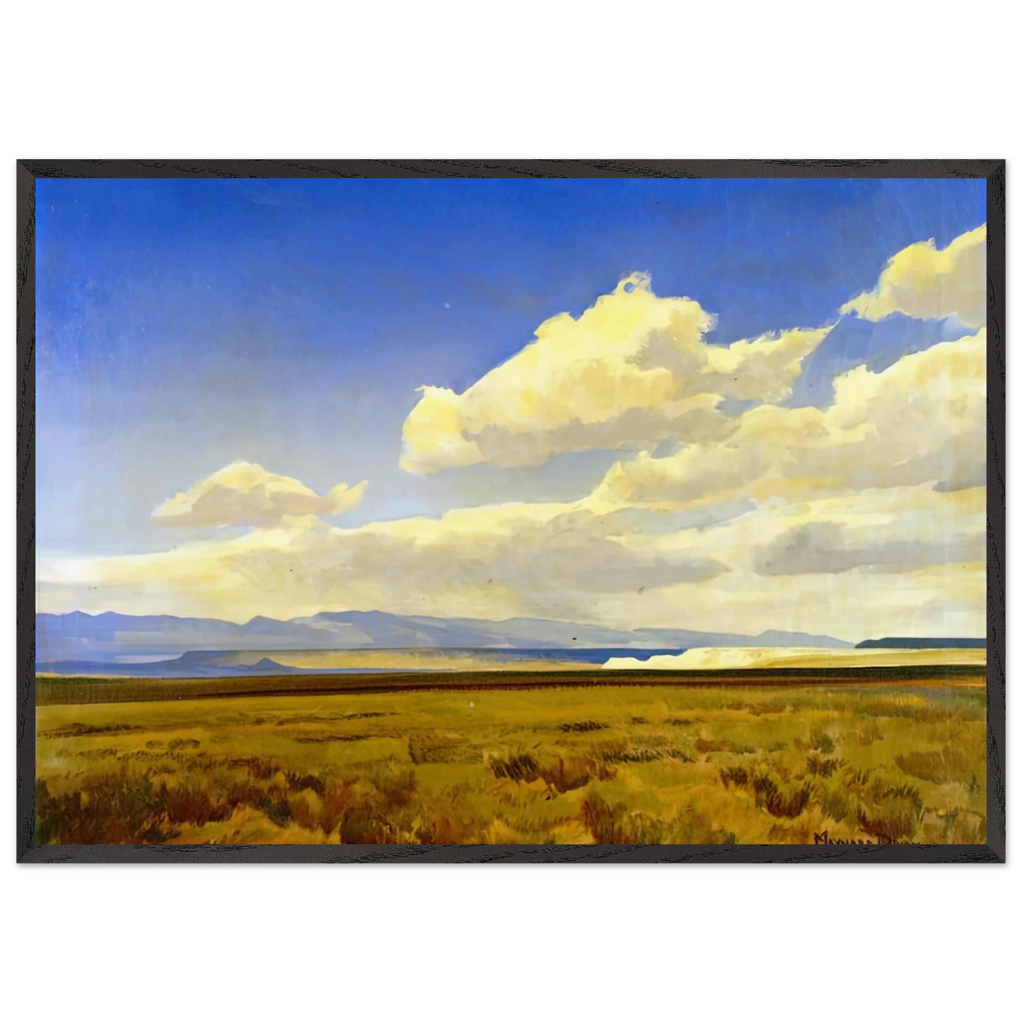 WIND OF WYOMING 1936 - Maynard Dixon Framed Art Print – Black Wooden Frame - Default Title - -Framed Art Print