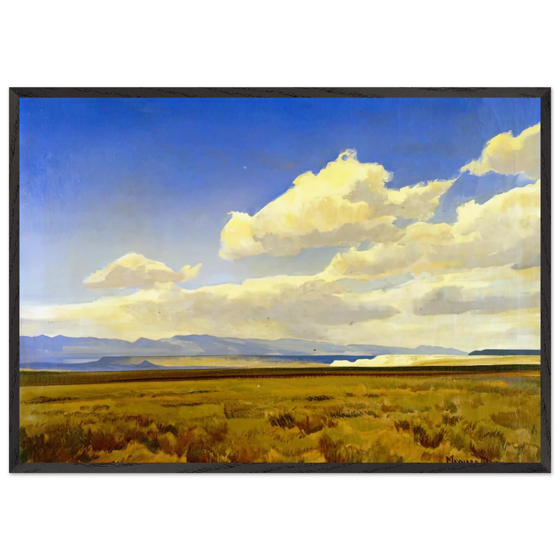 WIND OF WYOMING 1936 - Maynard Dixon Framed Art Print – Black Wooden Frame - Default Title - -Framed Art Print