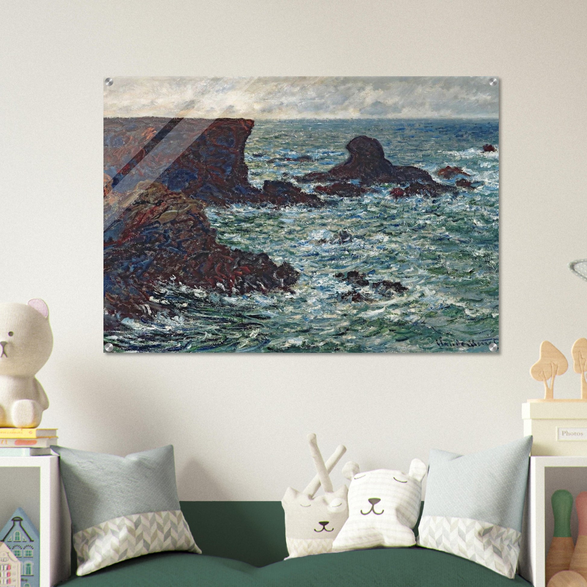 Rocks at Port Coton, the Lion Rock - claude monet Acrylic Print - 70x100 cm / 28x40″ inches