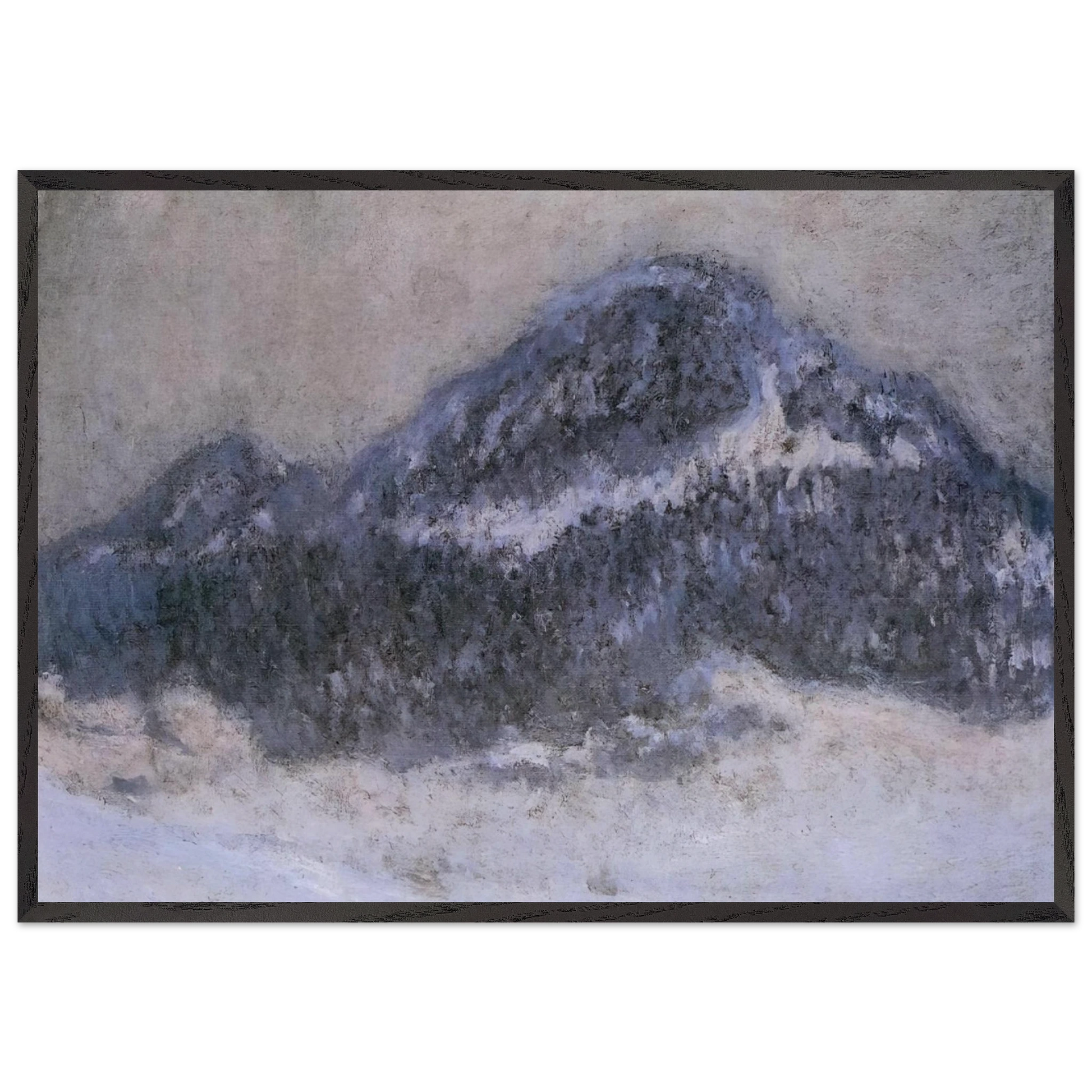 Mount Kolsaas in Misty Weather - claude monet Framed Art Print – Black Wooden Frame - Default Title - -Framed Art Print
