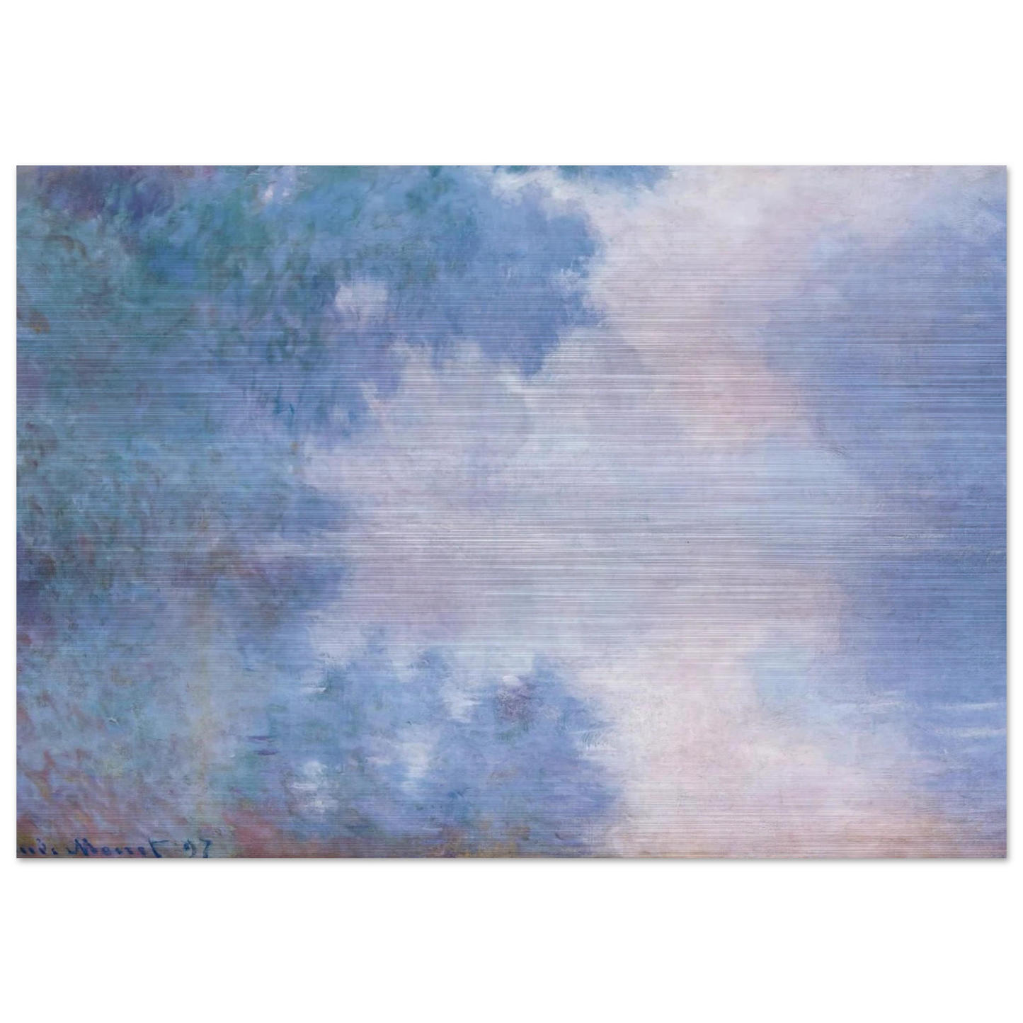 Morning on the Seine, Mist - claude monet Brushed Aluminum Print - 70x100 cm / 28x40 inches | claude monet Aluminum Print | claude monet Prints