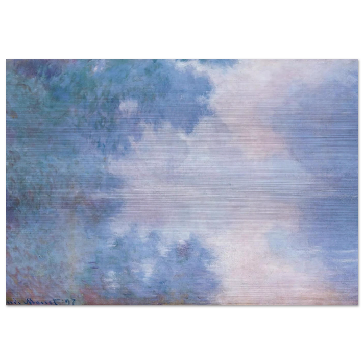 Morning on the Seine, Mist - claude monet Brushed Aluminum Print - 70x100 cm / 28x40 inches | claude monet Aluminum Print | claude monet Prints
