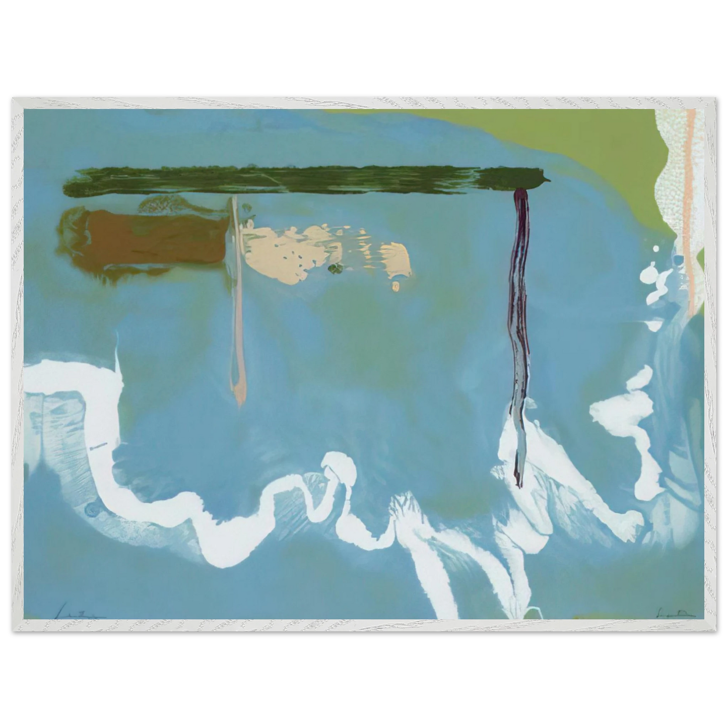 Helen Frankenthaler - Skywriting - 1997 Wall art - 60x80 cm / 24x32 inches - Premium Wooden Framed Poster With Fine Art Paper - White frame