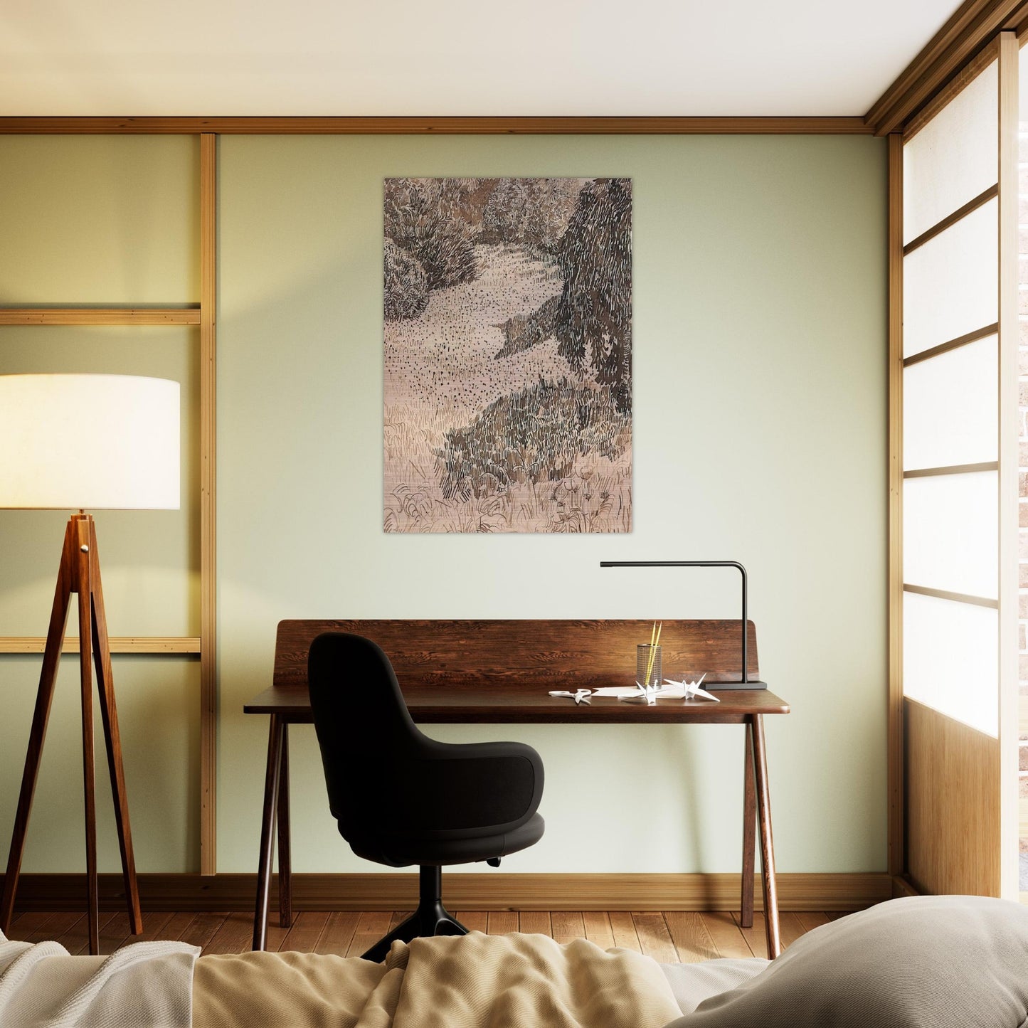 The Corner of the Park - Vincent van Gogh Brushed Aluminum Print - 70x100 cm / 28x40 inches | Vincent van Gogh Aluminum Print | Vincent van Gogh Prints