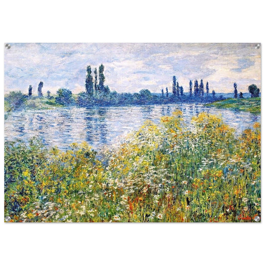 Flowers on the Banks of Seine near Vetheuil - claude monet Acrylic Print - 70x100 cm / 28x40″ inches