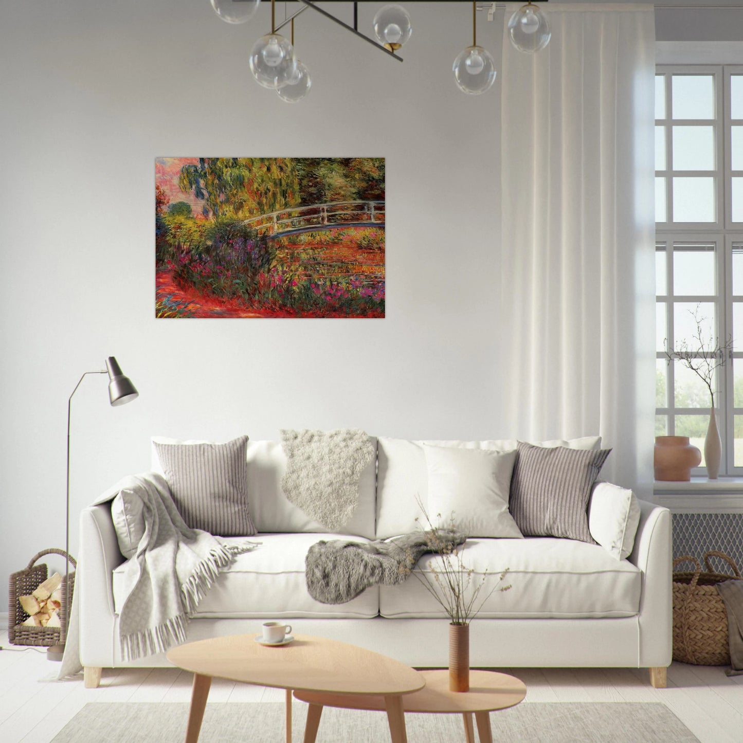 The Japanese Bridge The Water-Lily Pond, Water Irises - claude monet Brushed Aluminum Print - 70x100 cm / 28x40 inches | claude monet Aluminum Print | claude monet Prints