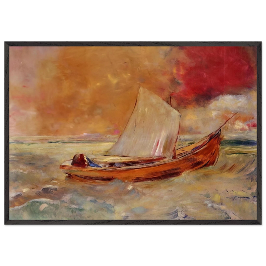 YELLOW BOAT - Odilon Redon Framed Art Print – Black Wooden Frame - Default Title - -Framed Art Print