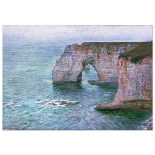 The Manneport Seen from the East - claude monet Brushed Aluminum Print - 70x100 cm / 28x40 inches | claude monet Aluminum Print | claude monet Prints