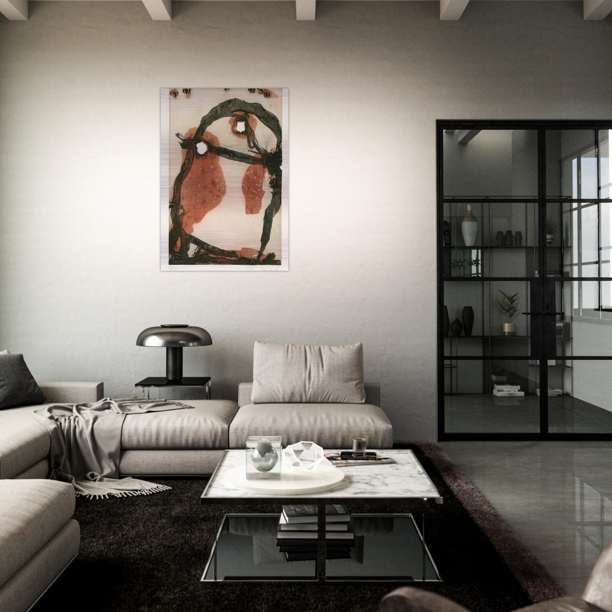 11975 - 1975 - Emil Schumacher Brushed Aluminum Print - 70x100 cm / 28x40 inches | Emil Schumacher Aluminum Print | Emil Schumacher Prints